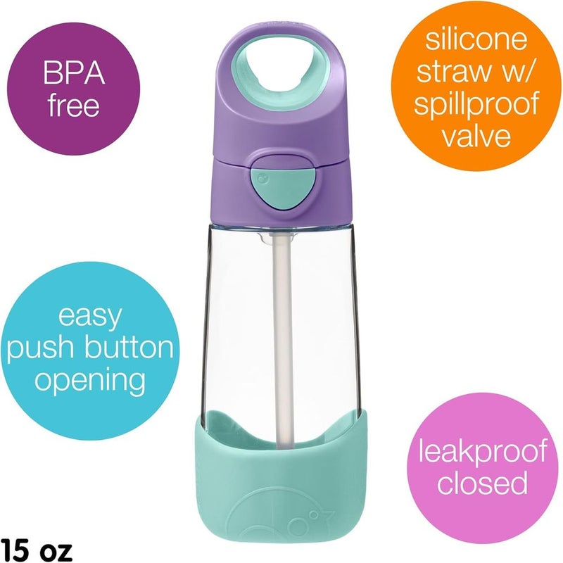 B.Box - Tritan Drink Bottle 450ML With Flip Top Lid - Purple - 500303 - Image 2